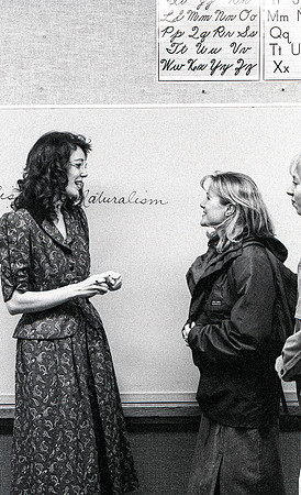 Rhonda Seamons, Elementary Education professor, teaches her students in the classroom. December 1995.