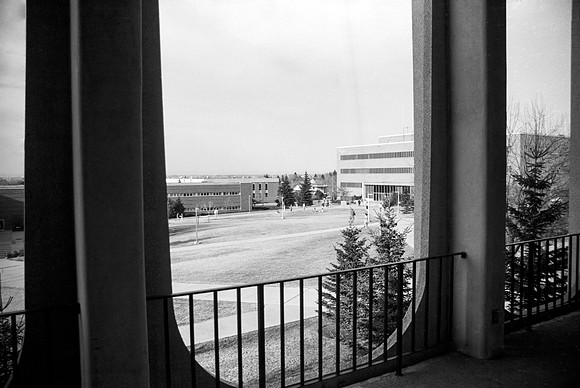 A view of Campus from the Manwaring Center Balcony