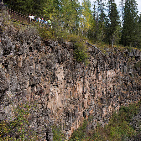 Geology Instructor, Dan Moore takes a group of faculty up to Island Park and Mesa Falls, teaching about the Henrys Fork Caldera and answering Geology questions about the area.