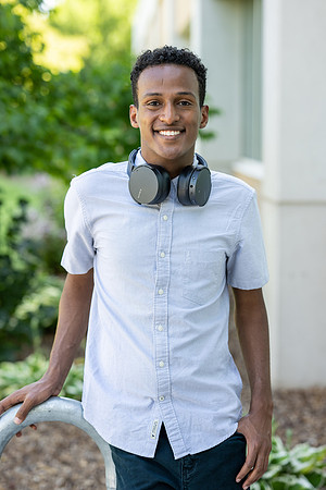 Student on campus for Admissions Viewbook.