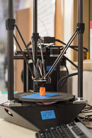 The mechanical engineering department has two 3D printers available for students to make 3D prints.