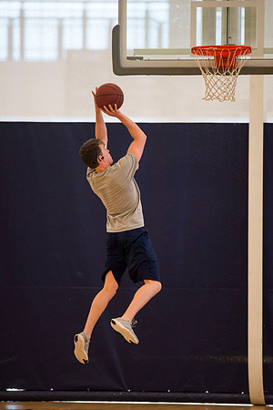 A student practices during some free time in the I-Center.