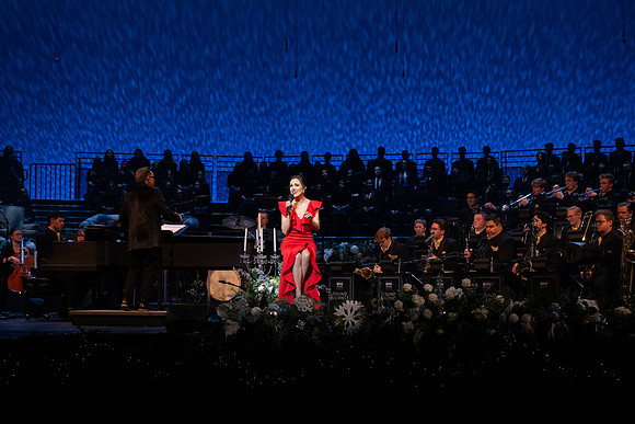 Laura Osnes performs during the Christmas concert with BYUI Student music programs.