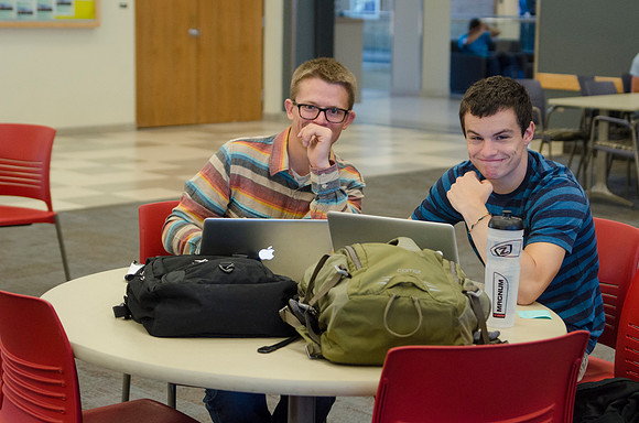 Students studying in the Manwaring Center