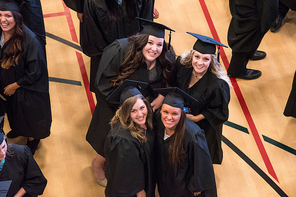 Students of Brigham Young University-Idaho prior to convocation of the Spring 2016 semester. Photo by Ryan Chase.