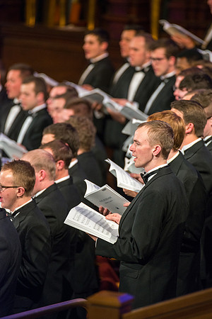 Performers of Brigham Young University - Idaho perform Robert Cundick's 'The Redeemer' at the tabernacle in Temple Square. Photo by Ryan Chase.