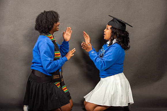Graduation Portraits of Hermela Denboba and Hana Edossa.