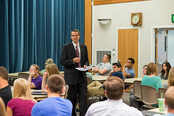 Nathan Meeker teaches a Foundations class on Developing the World.