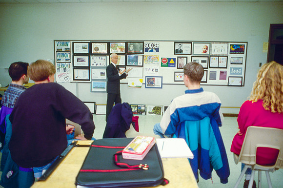Graphic Designer, guest speaker, delivers an Illustration Seminar to students and critiques student work.