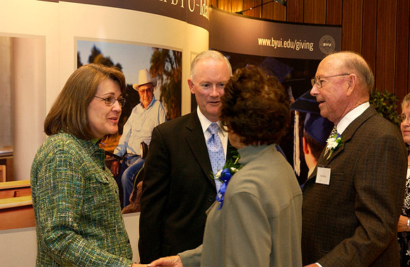 President Kim B. Clark and Sister Clark at the President's Club Banquet.