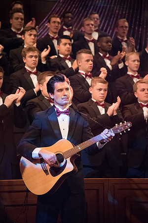 David Archuleta and Nathan Pacheco were the featured guests at BYU-Idaho's annual Christmas concert in the BYU-Idaho Center. They performed with the Symphony Orchestra, combined choirs, and other stud