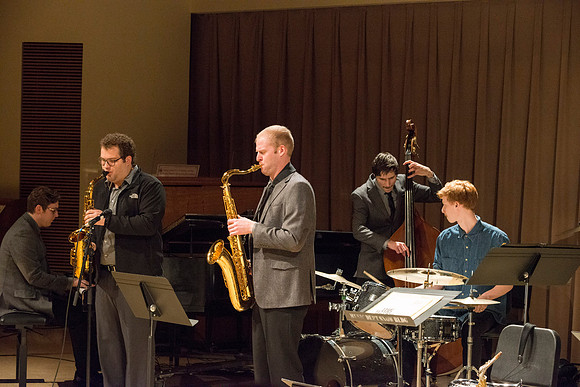 The Jazz Band perform at the Brigham Young University-Idaho Department of Music Showcase.