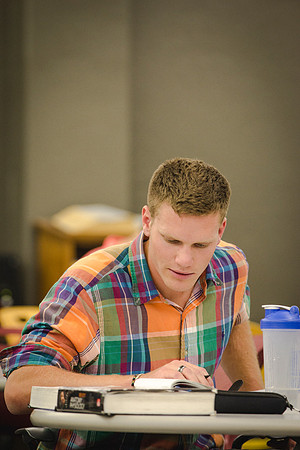 Students study in the Library Commons of the David O. McKay Library