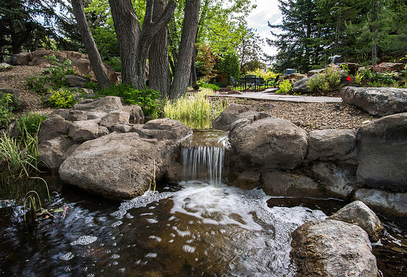 Water features in the Ricks Horticulture Gardens create a place of peace and tranquility.