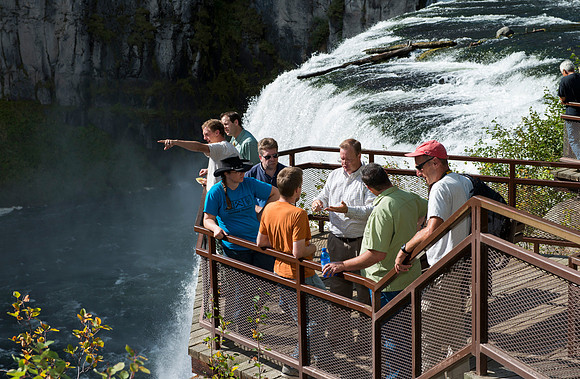 Geology Instructor, Dan Moore takes a group of faculty up to Island Park and Mesa Falls, teaching about the Henrys Fork Caldera and answering Geology questions about the area.