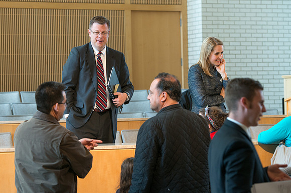 Parents meet with President and Sister Gilbert along with others members of the Executive Office during a Q&A.