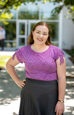 Student on campus for Admissions Viewbook.