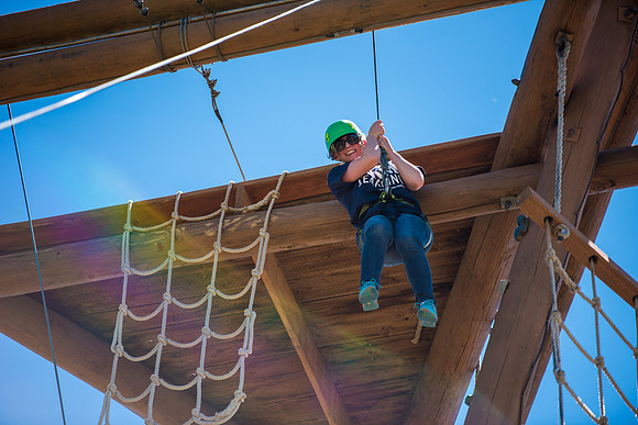 Online Instructors come to BYU-Idaho campus for further learning to enhance teaching skills. Instructors take their turn at the Ropes Course.