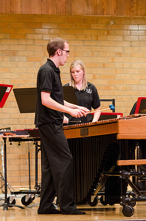 Students playing percussions at the RixStix concert, Spring 2013