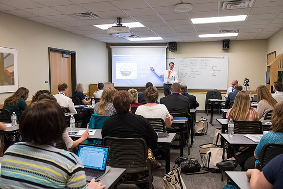 Faculty participate in breakout sessions as part of the Online Learning & Teaching Conference.