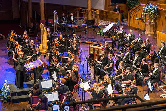 Performers of Brigham Young University - Idaho perform Robert Cundick's 'The Redeemer' at the tabernacle in Temple Square. Photo by Ryan Chase.