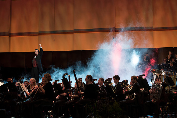 BYU-Idaho Center Stage had their annual Patriots and Pioneers concert July 9 with George Dyer as their soloist.