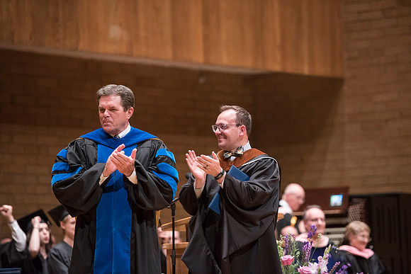 Students of Brigham Young University-Idaho at graduation of the Spring 2016 semester. Photo by Ryan Chase.