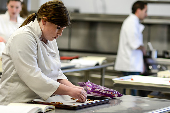 Students working in the Kitchen of the Clarke Building
