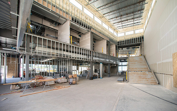 Construction continues on the new Science Technology Building.