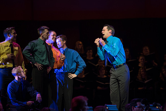 BYU-Idaho Center Stage had their annual Patriots and Pioneers concert July 9 with George Dyer as their soloist.