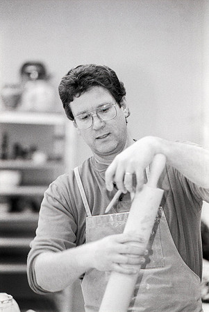 Rich Briggs demonstrates to the students in class.