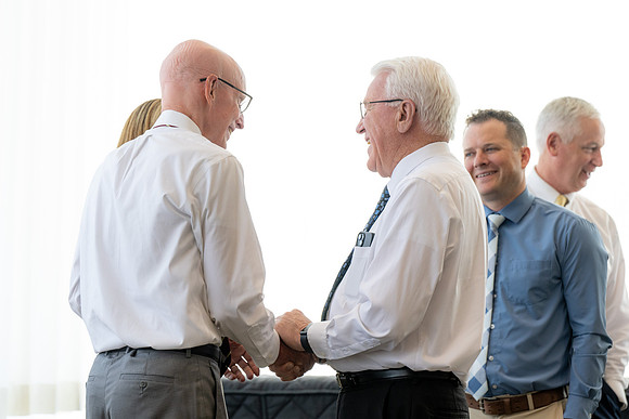 A reception for President Henry J Eyring and his wife Kelly to express their gratitude to employees of BYU-Idaho.
