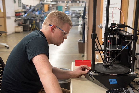 The mechanical engineering department has two 3D printers available for students to make 3D prints.