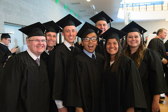 Graduates gather for BYU-Idaho commencement.