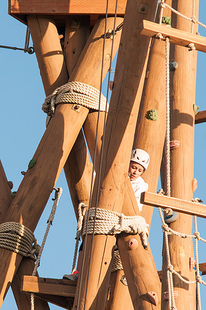 BYU-I Students climbing ropes course, Spring 2013