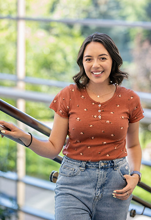 Student on campus for Admissions Viewbook.