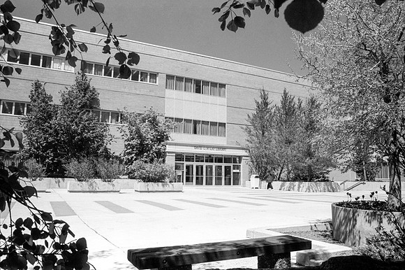 A view of the David O. McKay Library on Campus