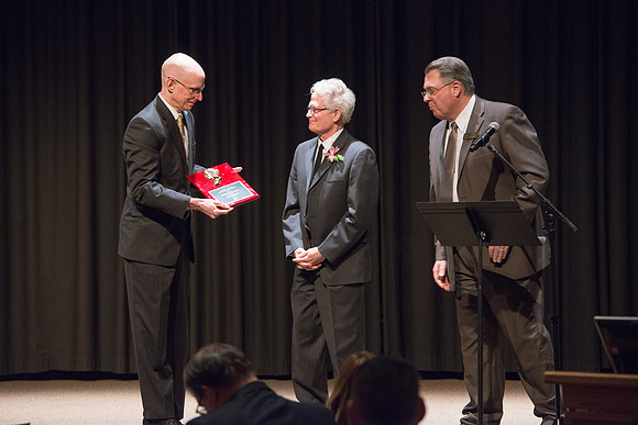 An "Evening Of Honors" recognizing Rodger Sorensen with the Eliza R. Snow Award for his contribution to the Arts. Rodger has taught and directed Theater for 42 years, first at the college of Eastern U