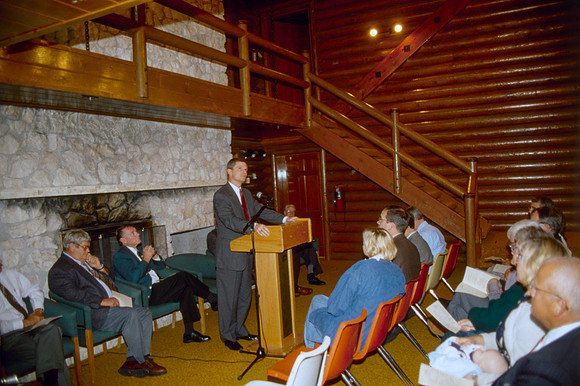 The Natural Science Center is dedicated. Island Park, Idaho. September 1996. President Bednar