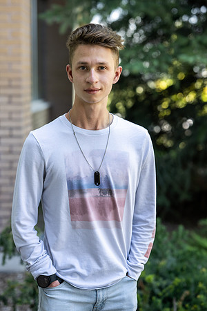 Student on campus for Admissions Viewbook.