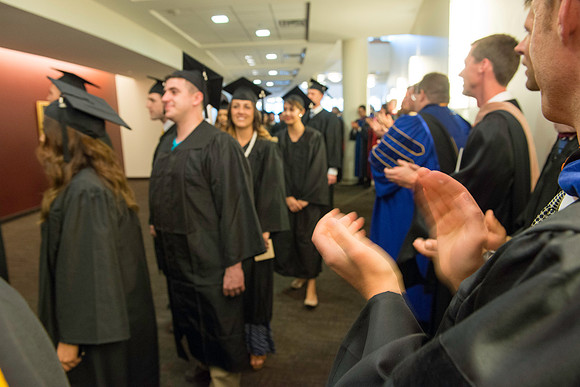 BYU-Idaho graduation. Graduates march in during the processional.