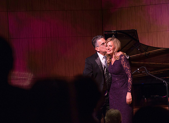Marvin Goldstein and Vanessa Joy perform in the Barrus Concert Hall during education week at BYU-Idaho.