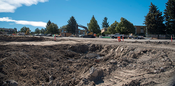 Construction continues on the new parking lots that are where the old dorms once were.