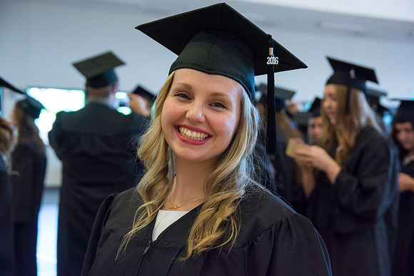 Graduates before the commencement ceremony.