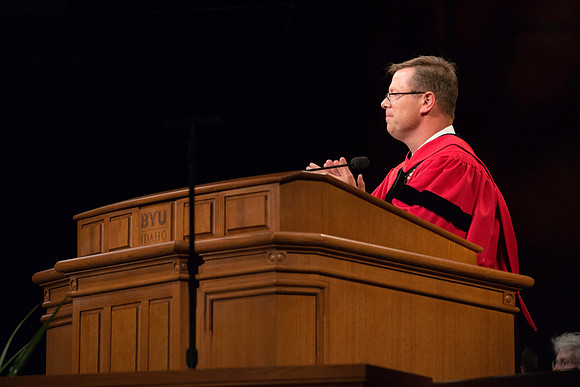 BYU-Idaho graduation. President Clark G. Gilbert