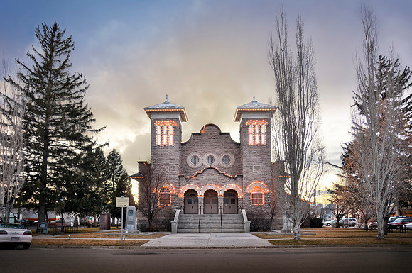 The Rexburg Tabernacle is a local landmark and houses the Teton Flood Museum.