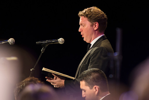 Brigham Young University-Idaho's Symphony Orchestra, Collegiate Singers, Concert Choir, Men's Choir, and Women's Choir rehearses in the I-Center for their "The Redeemer" performance.