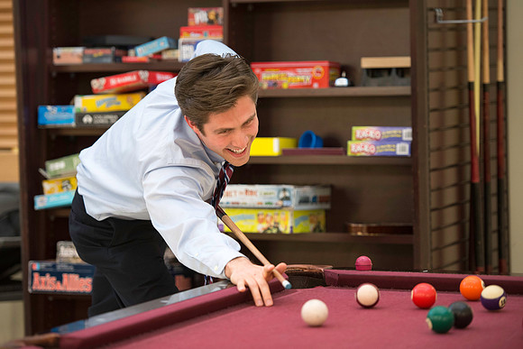 Break time at the pool table.