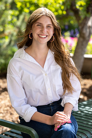 Student on campus for Admissions Viewbook.