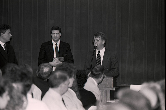 The Business Department holds an Awards Banquet. March 1995.